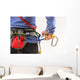 Woman wearing climbing equipment Wall Mural