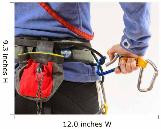 Woman wearing climbing equipment Wall Mural