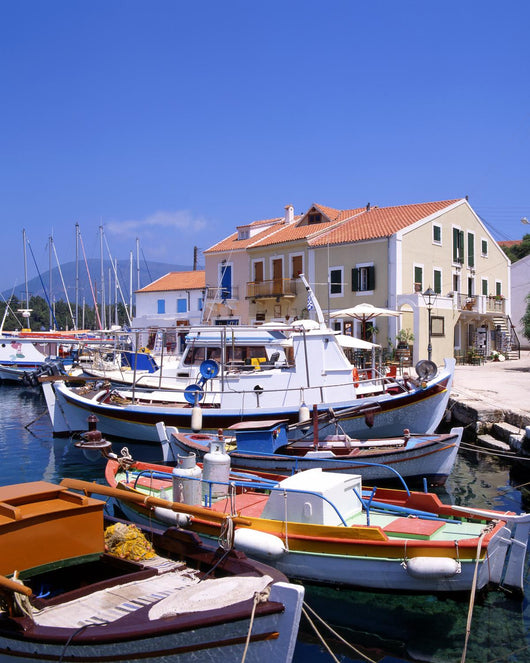 The Harbor At Fiskardo On The Greek Island Of Kefalonia Wall Decal