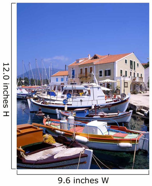 The harbour at Fiskardo on the greek island of Kefalonia Wall Mural