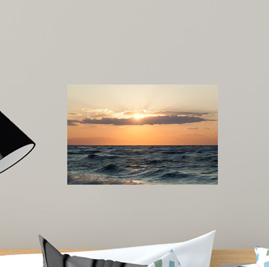 Rough Sea and Sunset Wall Decal