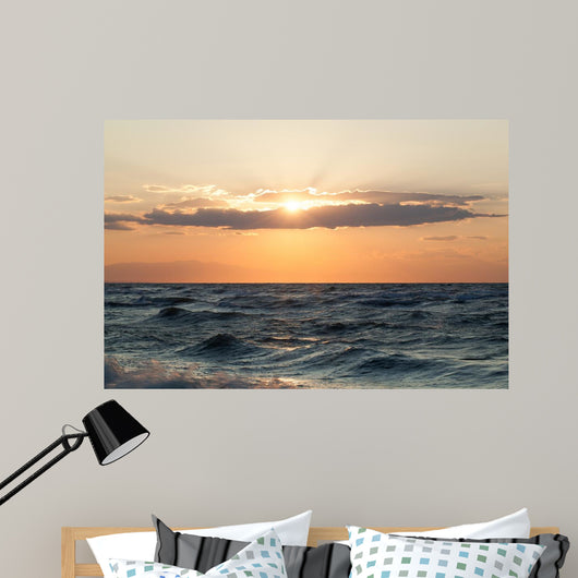 Rough Sea and Sunset Wall Decal