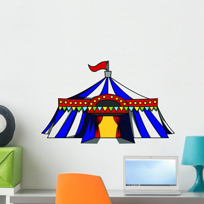 Circus Tent Wall Decal shown on a wall