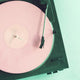 Vintage Turntable With Pink Vinyl Record Wall Decal