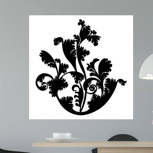 Silhouette Black Design Plant Wall Decal