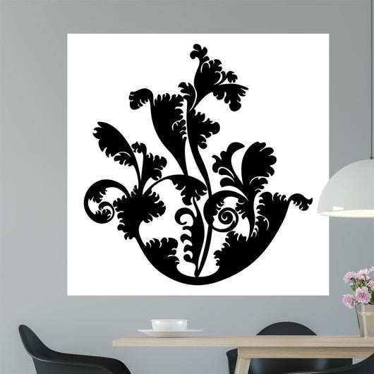 Silhouette Black Design Plant Wall Decal