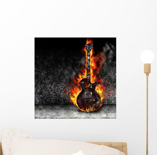 The burning guitar Wall Mural