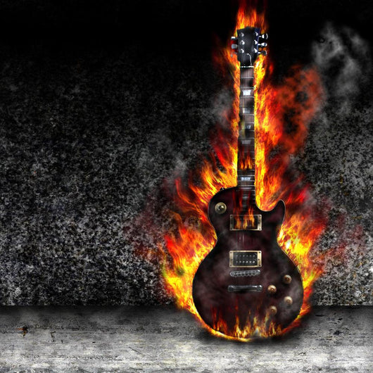 The Burning Guitar Wall Decal