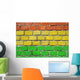 rasta flag on brick wall Wall Mural