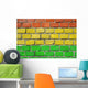 rasta flag on brick wall Wall Mural