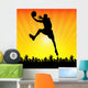 Basketball Player and Crowd Wall Decal