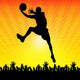 Basketball Player and Crowd Wall Decal