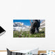 man hiking in mountains Wall Mural