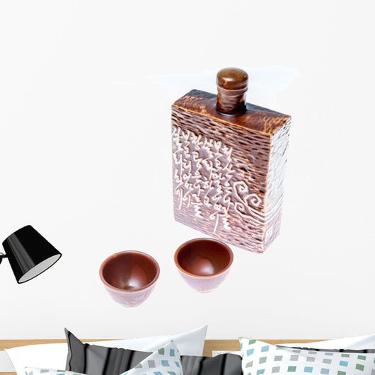 Soju decanter with two glasses Wall Decal