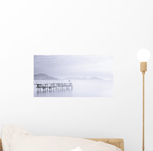Calm morning on a pier Wall Mural