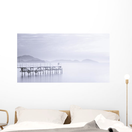Calm morning on a pier Wall Mural