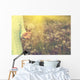 Woman with bunch of dandelion flowers in hand Wall Mural