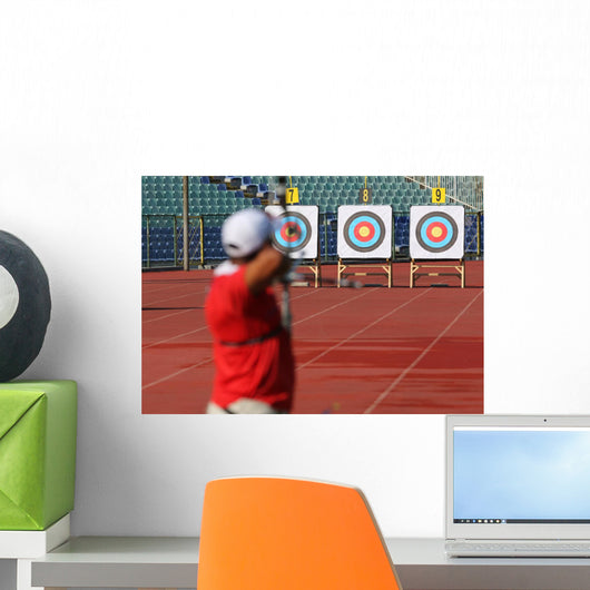 Bow and arrow in the hands of an archer Wall Mural