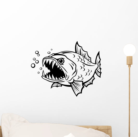 Angry fish Wall Decal