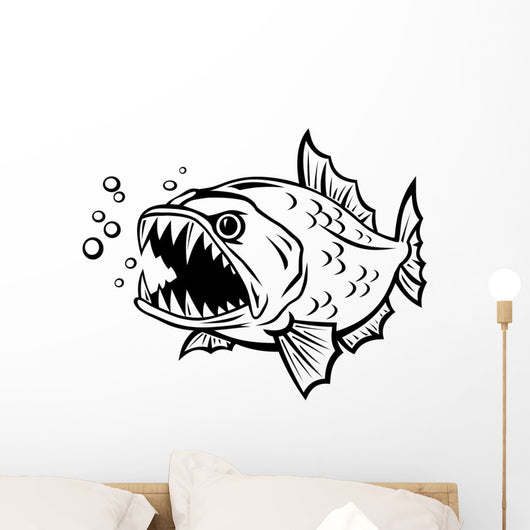 Angry fish Wall Decal