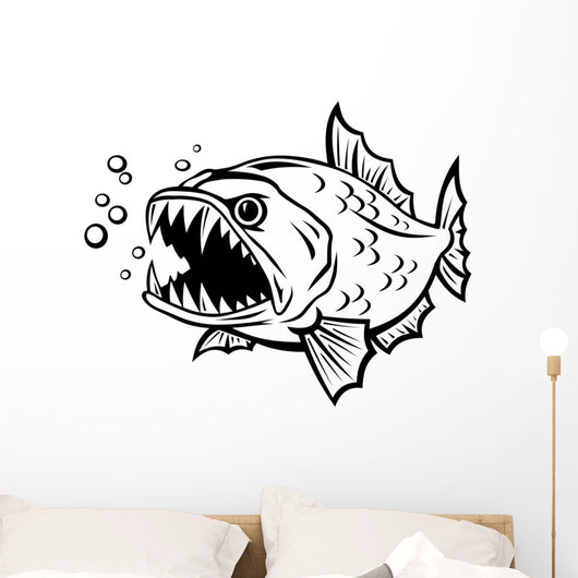 Angry fish Wall Decal