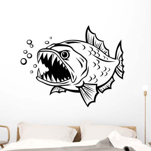 Angry fish Wall Decal