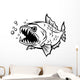 Angry fish Wall Decal