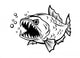 Angry Fish Wall Decal