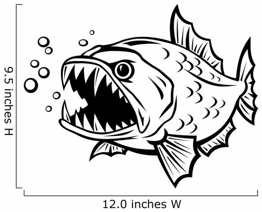 Angry fish Wall Decal