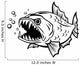 Angry fish Wall Decal