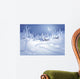 winter night landscape illustration, midnight is small village Wall Mural