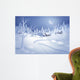 winter night landscape illustration, midnight is small village Wall Mural
