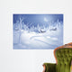 winter night landscape illustration, midnight is small village Wall Mural
