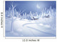winter night landscape illustration, midnight is small village Wall Mural