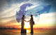 Two Business Man Shake Hand Silhouettes City With Global Wall Decal