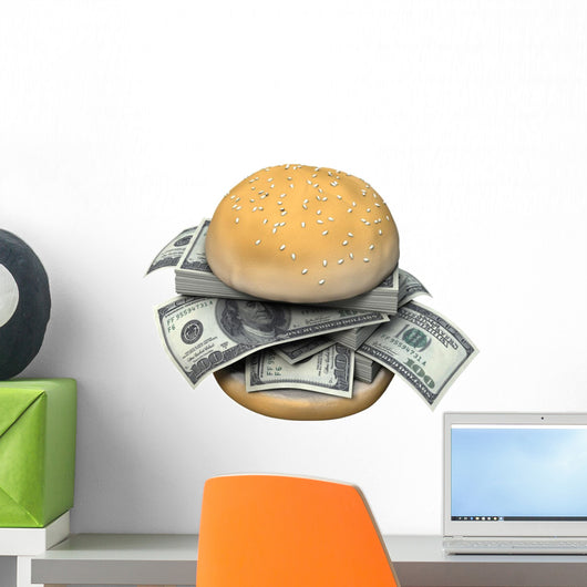 Hamburger with US money Wall Decal