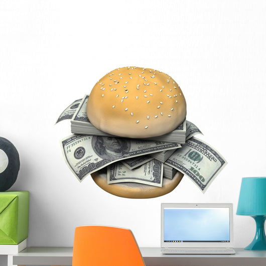 Hamburger with US money Wall Decal