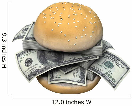 Hamburger with US money Wall Decal