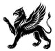 Standing Griffin With Lifted Paw Wall Decal