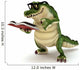 Croc reading book Wall Decal
