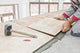 Handyman Laying Tile, Trowel With Mortar Wall Decal