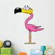 Cartoon Flamingo Happy Wall Decal