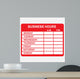 Business, Hours Wall Decal