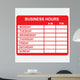 Business, Hours Wall Decal