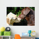 kissing dogs Wall Mural