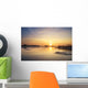 Sunrise on river Wall Mural