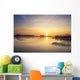 Sunrise on river Wall Mural
