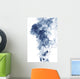 Blue smoke on White Wall Mural