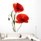 Red Poppy Flowers Wall Decal