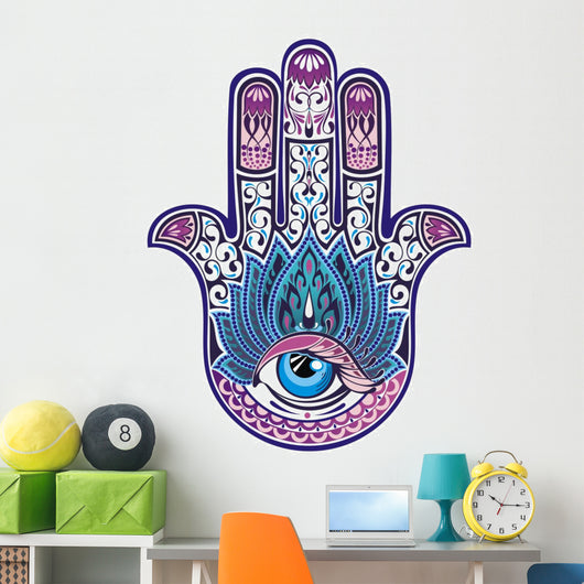 UNIQUE BRIGHT Hamsa Hand Bumper Sticker/Decal - 4.25x5 Inch, Vibrant All-Weather Vinyl
